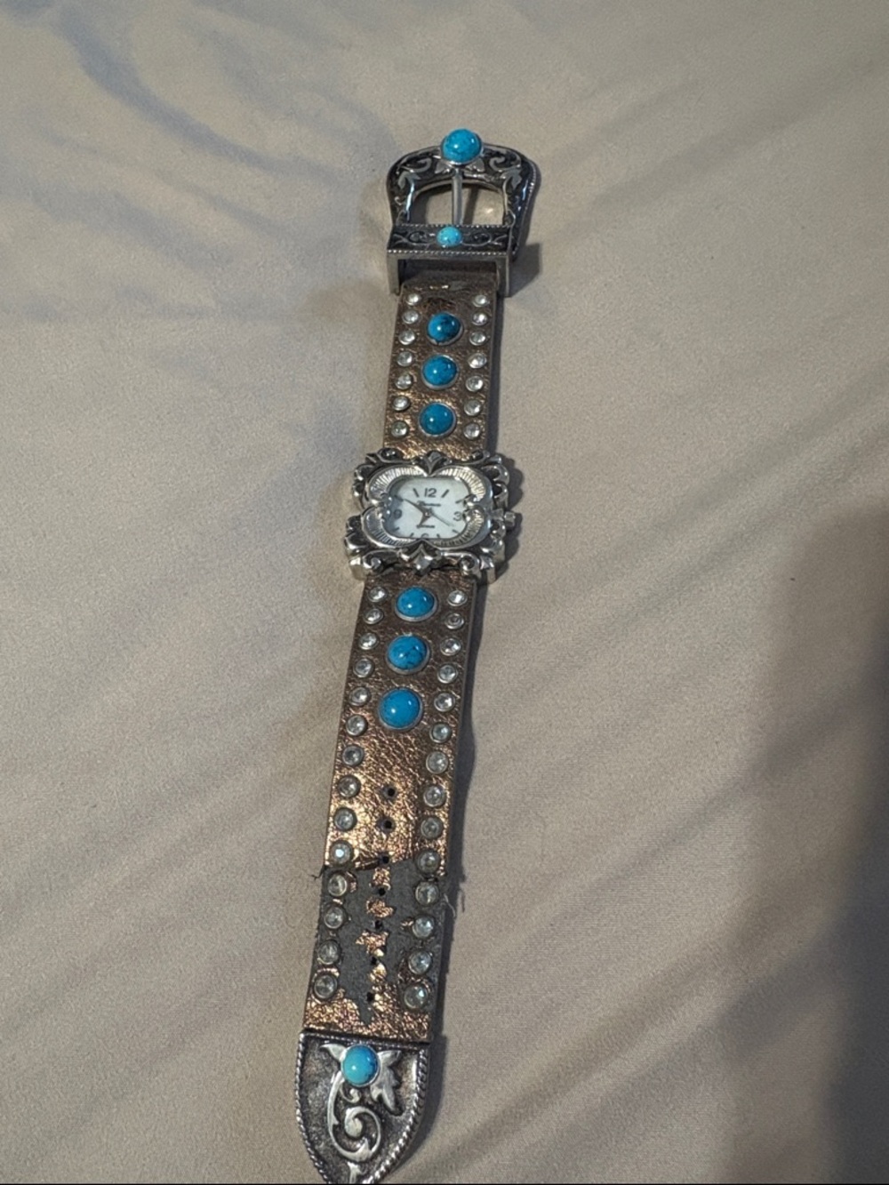 Turquoise Accent Western-Style Watch